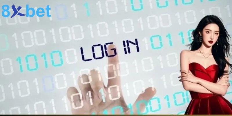 Login interface with digital background